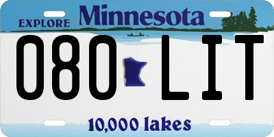 MN license plate 080LIT