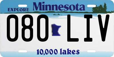 MN license plate 080LIV