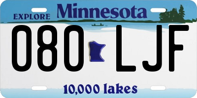 MN license plate 080LJF