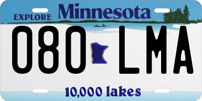 MN license plate 080LMA