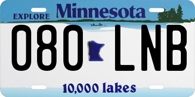 MN license plate 080LNB