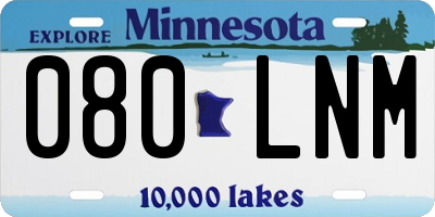 MN license plate 080LNM
