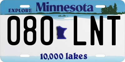 MN license plate 080LNT