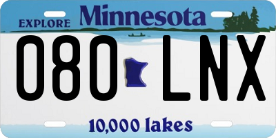 MN license plate 080LNX