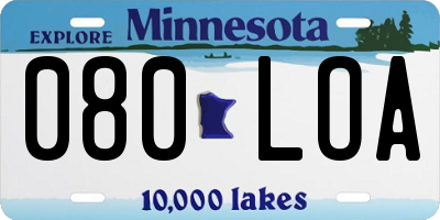 MN license plate 080LOA