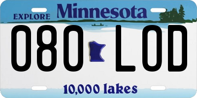 MN license plate 080LOD