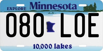 MN license plate 080LOE