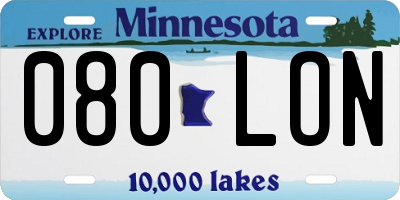 MN license plate 080LON