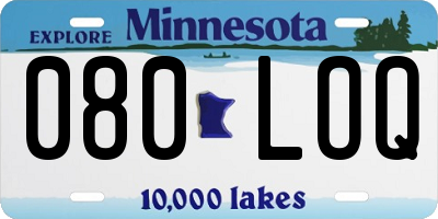 MN license plate 080LOQ