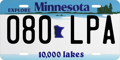 MN license plate 080LPA