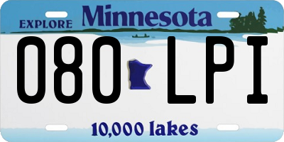 MN license plate 080LPI