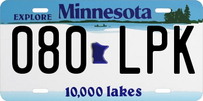 MN license plate 080LPK