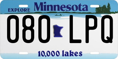 MN license plate 080LPQ