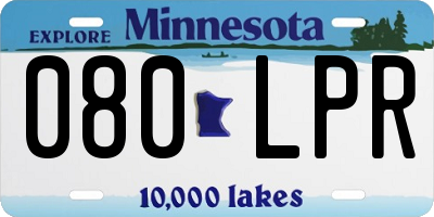 MN license plate 080LPR