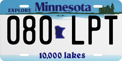 MN license plate 080LPT