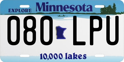 MN license plate 080LPU