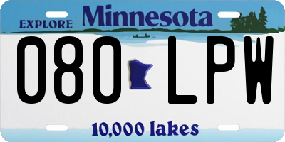 MN license plate 080LPW