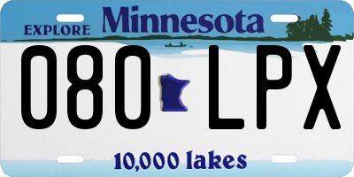 MN license plate 080LPX