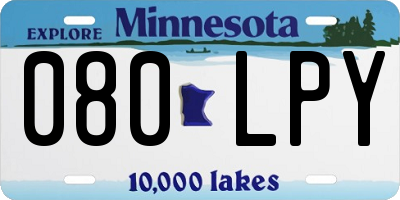 MN license plate 080LPY