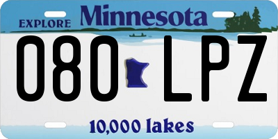 MN license plate 080LPZ