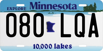 MN license plate 080LQA