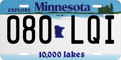 MN license plate 080LQI
