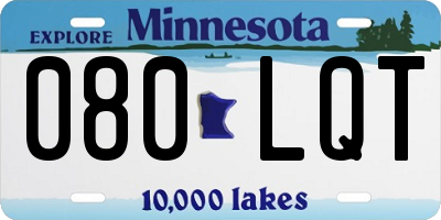 MN license plate 080LQT