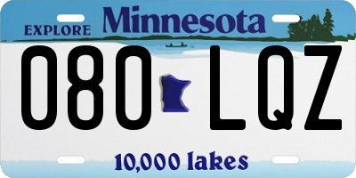 MN license plate 080LQZ