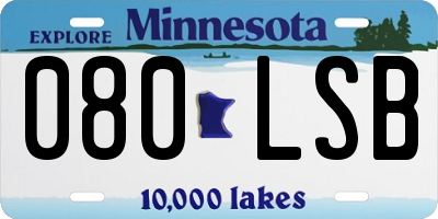 MN license plate 080LSB