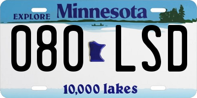 MN license plate 080LSD