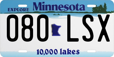 MN license plate 080LSX