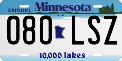 MN license plate 080LSZ
