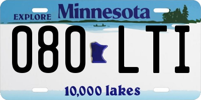MN license plate 080LTI