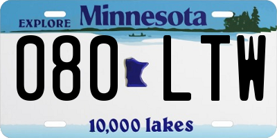 MN license plate 080LTW