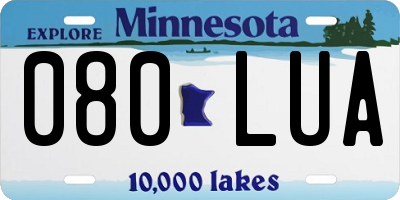 MN license plate 080LUA