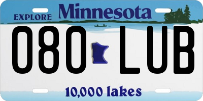 MN license plate 080LUB