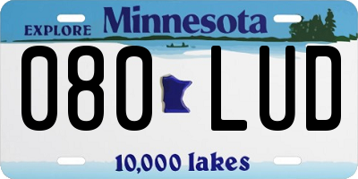 MN license plate 080LUD