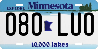 MN license plate 080LUO