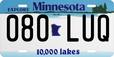 MN license plate 080LUQ