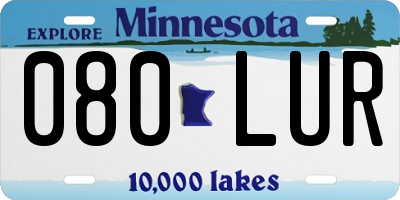 MN license plate 080LUR