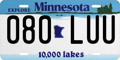 MN license plate 080LUU