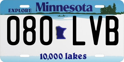 MN license plate 080LVB