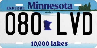 MN license plate 080LVD