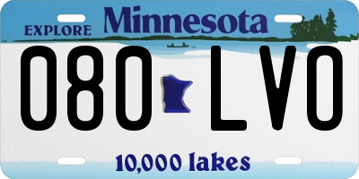 MN license plate 080LVO