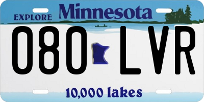 MN license plate 080LVR