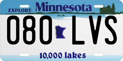 MN license plate 080LVS