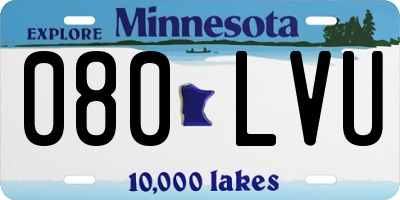MN license plate 080LVU