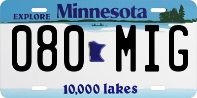 MN license plate 080MIG