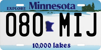 MN license plate 080MIJ