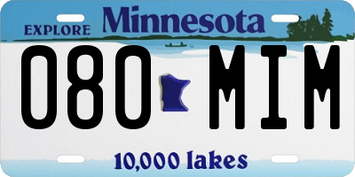 MN license plate 080MIM